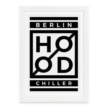 Bois moderne Chiller Berlin - Affiche encadrée (27 × 37 cm) - blanc - Devant