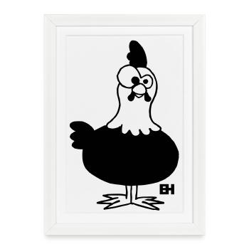 Poulet - Affiche encadrée (27 × 37 cm) - blanc - Devant