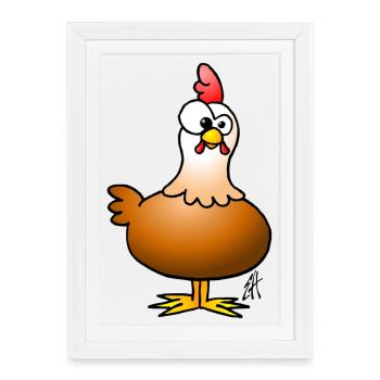 Poulet - Affiche encadrée (27 × 37 cm) - blanc - Devant