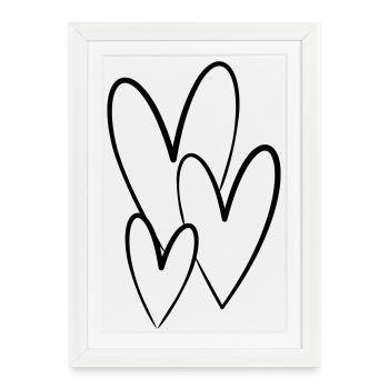 Amour symbole dessin coeur cadeau d'amour - Affiche encadrée (27 × 37 cm) - blanc - Devant