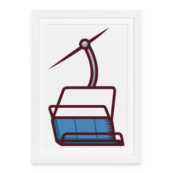 Abstract illustration of a cable car - Framed poster (27 × 37 cm) - white - Front
