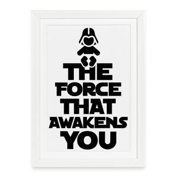 The force that awakens you - Framed poster (27 × 37 cm) - white - Front