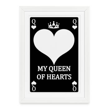 Carte à jouer MY QUEEN OF HEARTS - Affiche encadrée (27 × 37 cm) - blanc - Devant