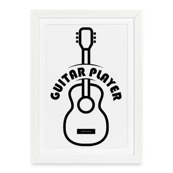 Icône du logo du guitariste Icône Musicien - Affiche encadrée (27 × 37 cm) - blanc - Devant