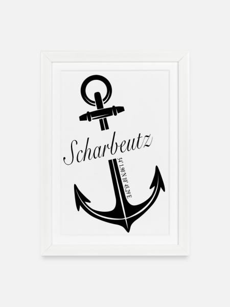 Scharbeutz - Gerahmtes Poster (27 × 37 cm) - Weiß