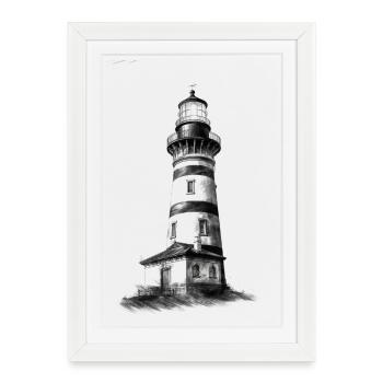 Conception de phare pour l’auto-conception - Affiche encadrée (27 × 37 cm) - blanc - Devant