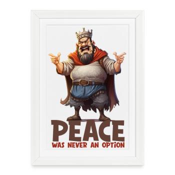 Funny King – Peace Fantasy RPG Design - Affiche encadrée (27 × 37 cm) - blanc - Devant
