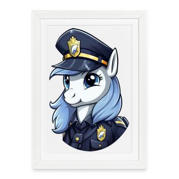 Police Pony - Framed poster (27 × 37 cm) - white - Front