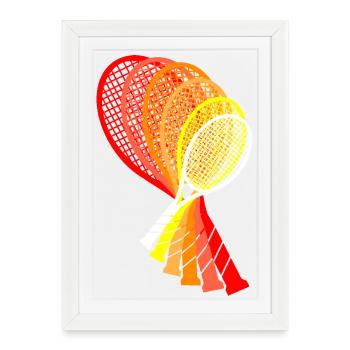 Tennisschläger Raquette Tennis Design - Affiche encadrée (27 × 37 cm) - blanc - Devant