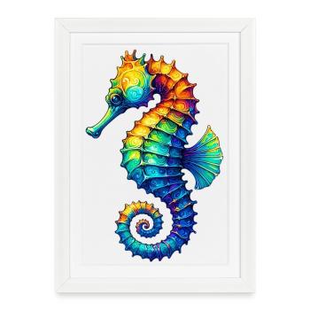Hippocampe - Affiche encadrée (27 × 37 cm) - blanc - Devant