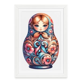 Matriochka classique original cadeau - Affiche encadrée (27 × 37 cm) - blanc - Devant