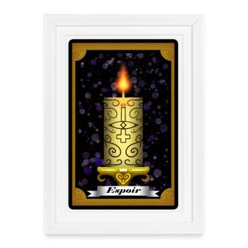 Carte de Tarot "Espoir" - Affiche encadrée (27 × 37 cm) - blanc - Devant