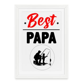 Best Papa - Framed poster (27 × 37 cm) - white - Front