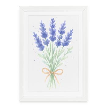 Bouquet de lavande - Affiche encadrée (27 × 37 cm) - blanc - Devant