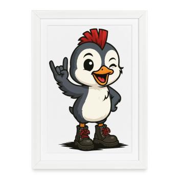 Punk Rock Polaire - Affiche encadrée (27 × 37 cm) - blanc - Devant