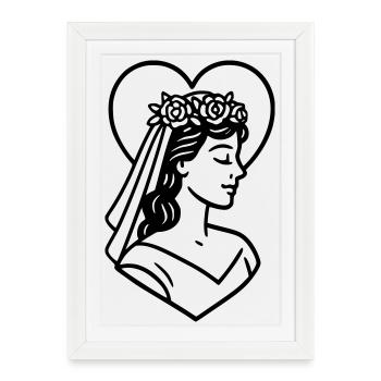 La mariée - Affiche encadrée (27 × 37 cm) - blanc - Devant