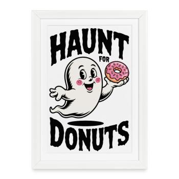 Hanter les beignets - Affiche encadrée (27 × 37 cm) - blanc - Devant