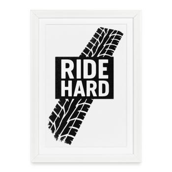 Graphique de bande de pneus durs Ride - Affiche encadrée (27 × 37 cm) - blanc - Devant
