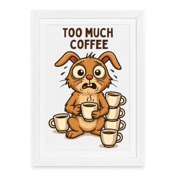 Coffee Bunny Espresso Petit-déjeuner quotidien - Affiche encadrée (27 × 37 cm) - blanc - Devant