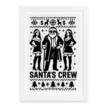 L’équipage du Père Noël proxénète Père Noël - Affiche encadrée (27 × 37 cm) - blanc - Devant