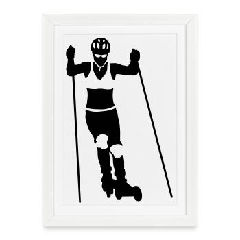 Patinage nordique - Affiche encadrée (27 × 37 cm) - blanc - Devant