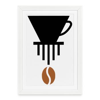 Pour-Over-Love: Minimalist Barista Icon - Framed poster (27 × 37 cm) - white - Front