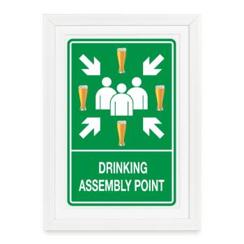 Drinking Assembly Point – Party Zone - Framed poster (27 × 37 cm) - white - Front