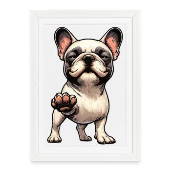 Bouledogue français Frenchie Propriétaire de Frenchie - Affiche encadrée (27 × 37 cm) - blanc - Devant