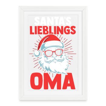Santa Claus Grandma Claus Christmas - Framed poster (27 × 37 cm) - white - Front