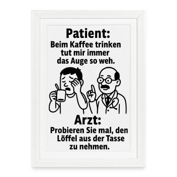 Drôle de dicton : boire du café - Affiche encadrée (27 × 37 cm) - blanc - Devant