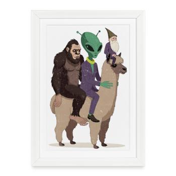 Un gentleman extraterrestre à bord du chameau - Affiche encadrée (27 × 37 cm) - blanc - Devant
