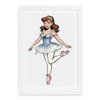 Ballerina with Stars Tutu - Framed poster (27 × 37 cm) - white - Front