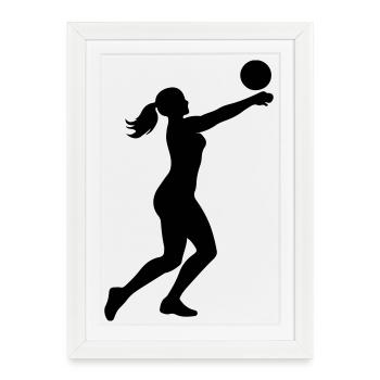 Volleyball Silhouette - Framed poster (27 × 37 cm) - white - Front