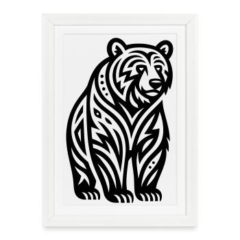 Just a Black Bear #2 / JustN-imal - Framed poster (27 × 37 cm) - white - Front