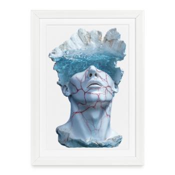 surreal marble statue bust - Framed poster (27 × 37 cm) - white - Front