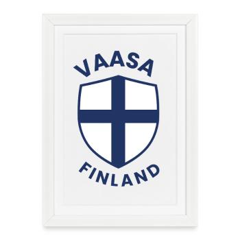 Bouclier finlandais de Vaasa Cimier nordique - Affiche encadrée (27 × 37 cm) - blanc - Devant