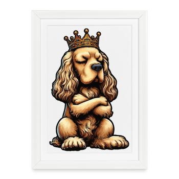 Cocker Spaniel Cocker Chien Cocker Propriétaire de cocker Spaniel - Affiche encadrée (27 × 37 cm) - blanc - Devant