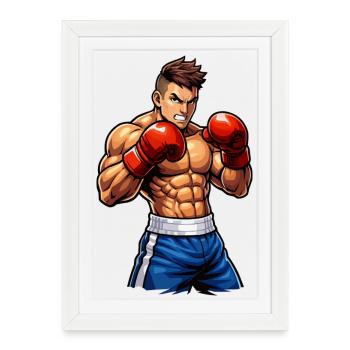 Boxer Boxing Fighter - Framed poster (27 × 37 cm) - white - Front