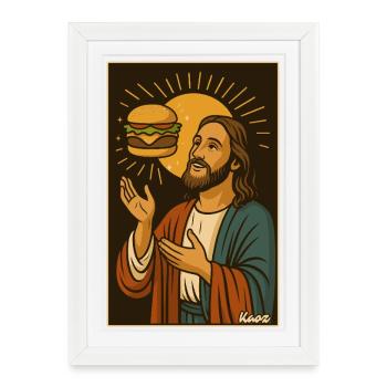 Burger Blessing Sunrise - Framed poster (27 × 37 cm) - white - Front