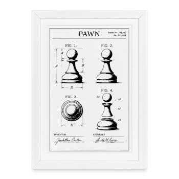 Pawn Patent Blueprint - Framed poster (27 × 37 cm) - white - Front