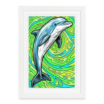 dauphin - Affiche encadrée (27 × 37 cm) - blanc - Devant