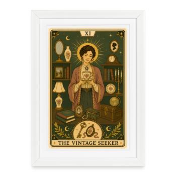 Vintage Seeker | Antiques Tarot - Framed poster (27 × 37 cm) - white - Front