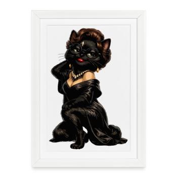Cat Sophia - Affiche encadrée (27 × 37 cm) - blanc - Devant