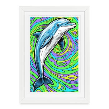 dauphin - Affiche encadrée (27 × 37 cm) - blanc - Devant