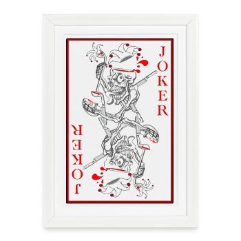 Joker avec des lames et du sang - Affiche encadrée (27 × 37 cm) - blanc - Devant
