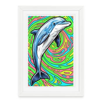 dauphin - Affiche encadrée (27 × 37 cm) - blanc - Devant