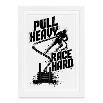 Sled Pull Fitness Race - Framed poster (27 × 37 cm) - white - Front