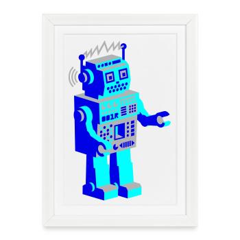 robotnik dance - old school robots - Framed poster (27 × 37 cm) - white - Front