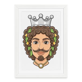 Sicily Dark Brown Man Sicily - Framed poster (27 × 37 cm) - white - Front