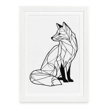 Renard élégant - Affiche encadrée (27 × 37 cm) - blanc - Devant